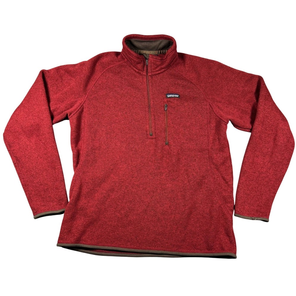 Patagonia Better Sweater Mens Large Red 1/4 Zip Fleece Pullover Jacket Outdoors